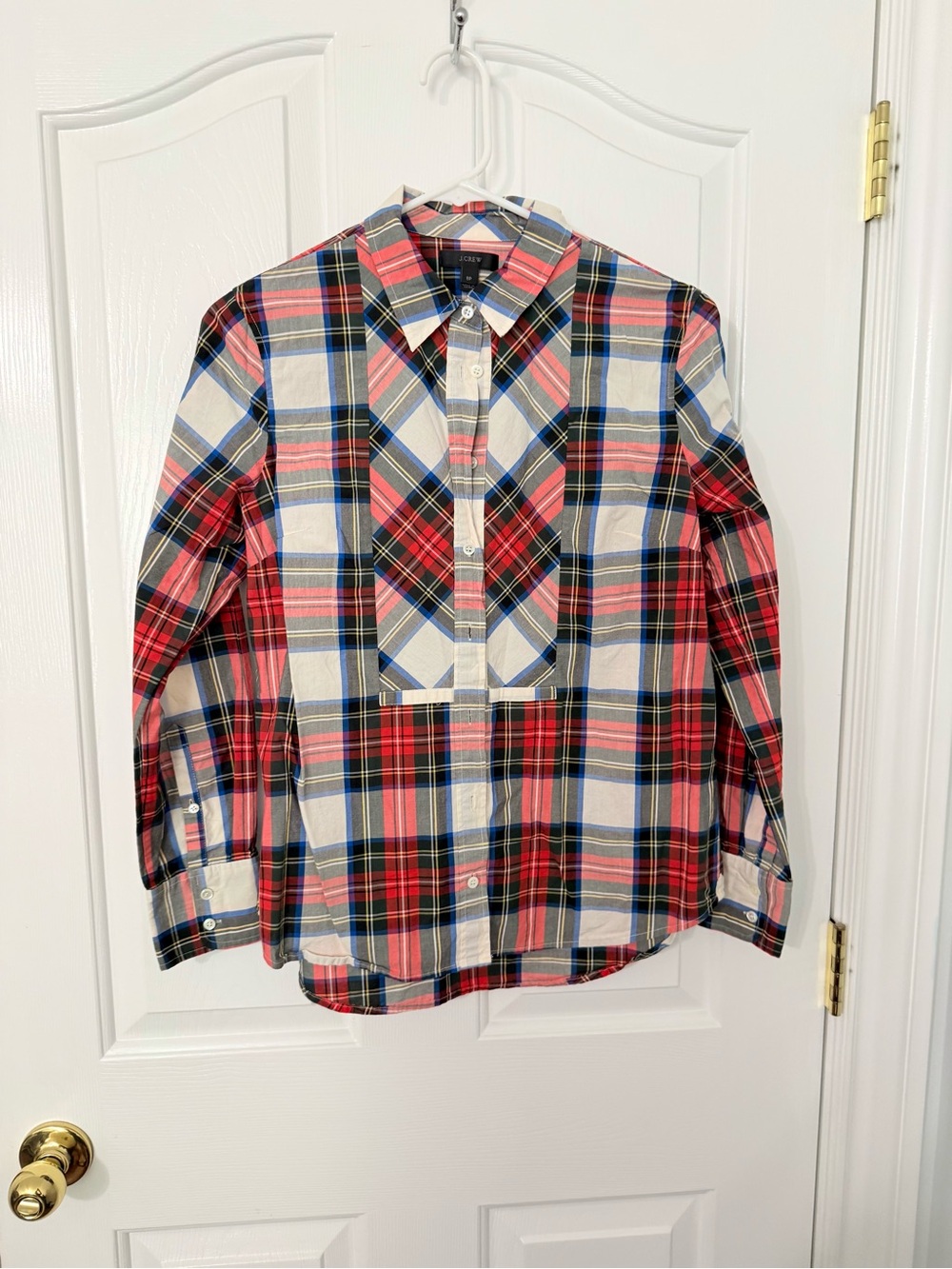 J. Crew women’s  Red Plaid Button-Front Shirt size 8P